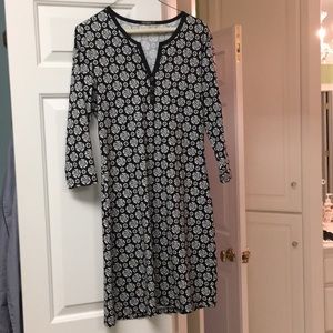 Black, White,Gray J McLaughlin dress, 3/4 sleeves